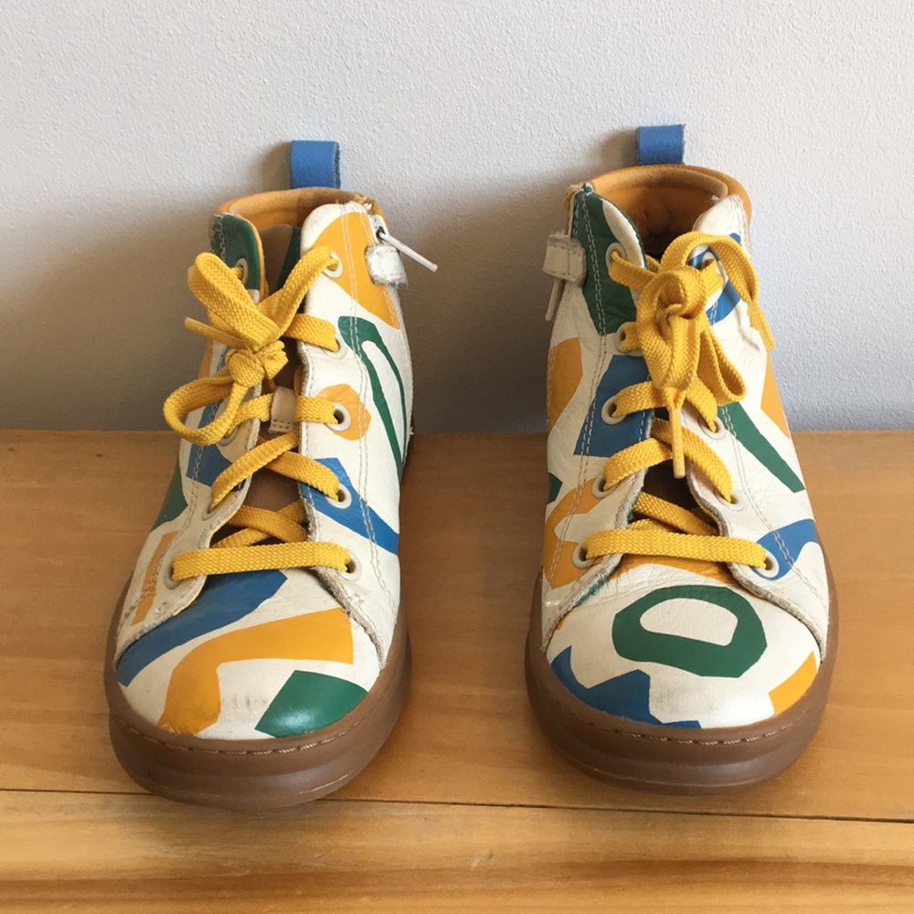 Colorful Kids High-Top Leather shoes